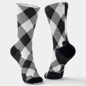 Buffalo Check White and Black Squares Plaid Sokken (Gebogen)