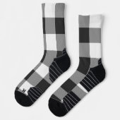 Buffalo Check White and Black Squares Plaid Sokken (Links)