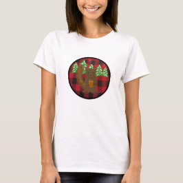 Buffalo Check Woodland Eekhoorn Kerst T-Shirt