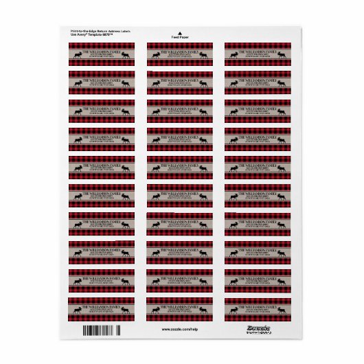 Buffalo Check Woodland Lumberjack Etiket (Full Sheet)