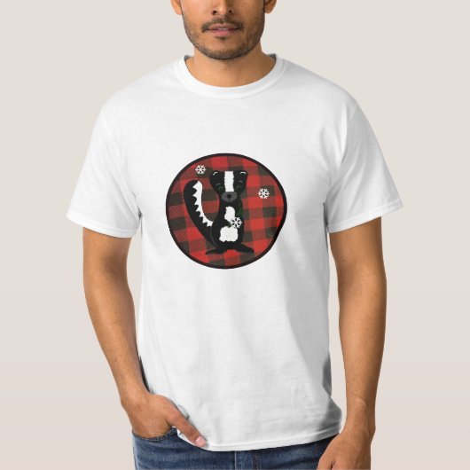 Buffalo Check Woodland Skunk Holiday T-Shirt (Voorkant)