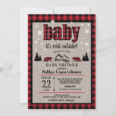 Buffalo Check Zwart Beer Baby shower Kaart (Voorkant)