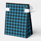 Buffalo Check - Zwart en Blauw - 3x1.5x3.25 Tent Bedankdoosjes (Achterkant)