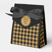 Buffalo Check - Zwart en Goud - 3x1.5x3.25 Tent Bedankdoosjes (Voorkant Zijde)