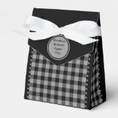 Buffalo Check - Zwart en Grijs - 3x1,5x3,25 Tent Bedankdoosjes (Voorkant Zijde)
