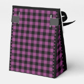 Buffalo Check -Zwart en Paars - 3x1.5x3.25 Tent Bedankdoosjes (Achterkant)