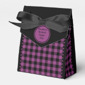 Buffalo Check -Zwart en Paars - 3x1.5x3.25 Tent Bedankdoosjes (Voorkant Zijde)