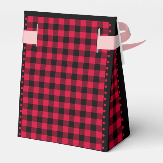 Buffalo Check - Zwart en Rood - 3x1.5x3.25 Tent Bedankdoosjes (Achterkant)