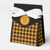 Buffalo Check -Zwart en Sinaasappel - 3x1.5x3.25 T Bedankdoosjes (Voorkant Zijde)