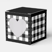 Buffalo Check - Zwart en Wit - Favorbox met Hart Bedankdoosjes (Voorkant Zijde)
