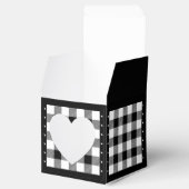 Buffalo Check - Zwart en Wit - Favorbox met Hart Bedankdoosjes (Geopend)