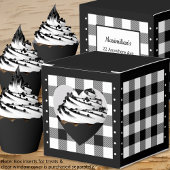 Buffalo Check - Zwart en Wit - Hart Favoriet Box Bedankdoosjes