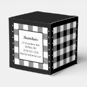 Buffalo Check - Zwart en Wit - Hart Favoriet Box Bedankdoosjes (Achterkant)