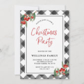 Buffalo Check Zwart & Wit Aangepast Kerstfeest Kaart (Voorkant)
