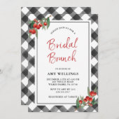 Buffalo Check Zwart & Wit Aangepaste Bruids Brunch Kaart (Voorkant / Achterkant)