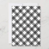 Buffalo Check Zwart & Wit Aangepaste Bruiloft Brun Kaart (Achterkant)