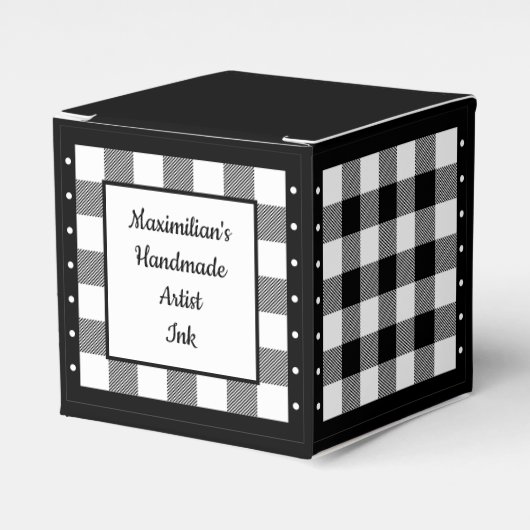 Buffalo Check - Zwart-wit Classic Bedankdoosjes (Voorkant Zijde)