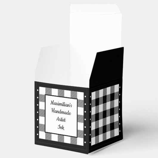 Buffalo Check - Zwart-wit Classic Bedankdoosjes (Geopend)