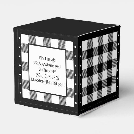 Buffalo Check - Zwart-wit Classic Bedankdoosjes (Achterkant)