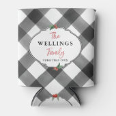 Buffalo Check Zwart & Wit Kerstfeest Gedateerd Blikjeskoeler (Voorkant)