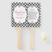 Buffalo Check Zwart Wit Plaid Bruiloft Dank u Handwaaier (Voorkant en achterkant)