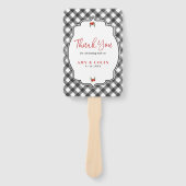 Buffalo Check Zwart Wit Plaid Bruiloft Dank u Handwaaier (Voorkant)