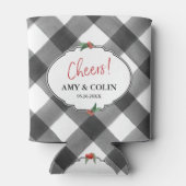 Buffalo Check Zwart & Wit Proost Huwelijk Custom Blikjeskoeler (Achterkant)