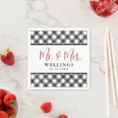 Buffalo Check Zwart Wit Trouwen Custom Cocktail Servet (Insitu)