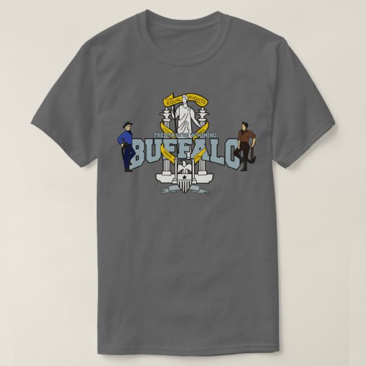 Buffalo City Het cadeau van de staat Wyoming T-shirt (Design voorkant)