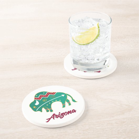 Buffalo Clan Arizona Zandsteen Onderzetter (Zijkant)