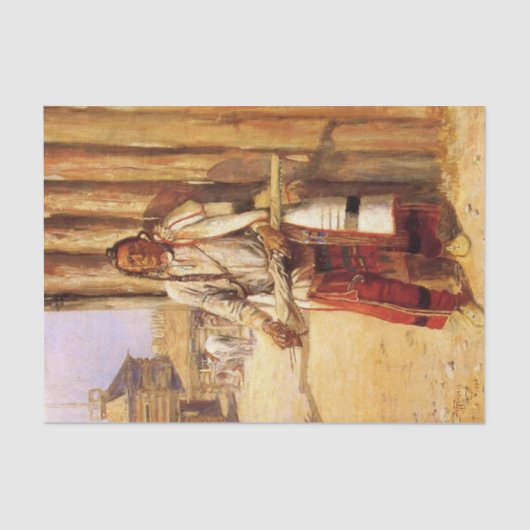 "Buffalo Coat" door Charles M Russell Tissuepapier (Voorkant)