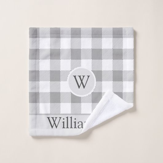 Buffalo-controle van de boerderij | Monogram Bad Handdoek (Wasdoekje)