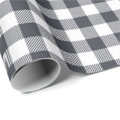 Buffalo Controleer het gingham patroon houtskool g Cadeaupapier (Rol Hoek)