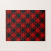 Buffalo Controleer Red Tartan Patroon Legpuzzel (Horizontaal)