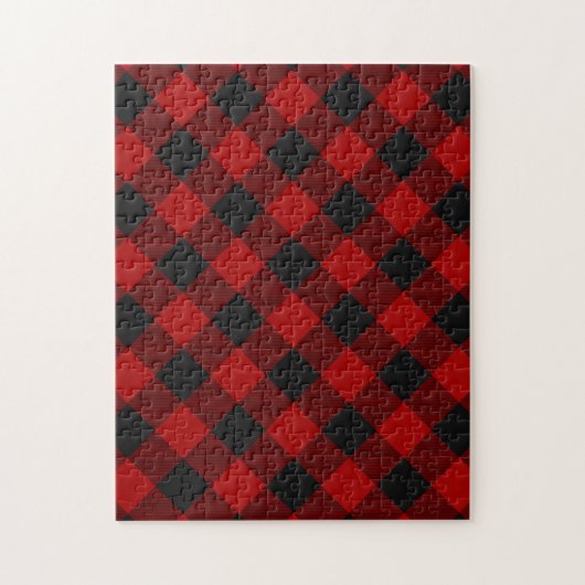 Buffalo Controleer Red Tartan Patroon Legpuzzel (Verticaal)