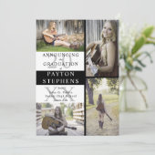 Buffalo controleert foto zwart | Witte Afstuderen Aankondiging (Staand voorkant)