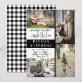 Buffalo controleert foto zwart | Witte Afstuderen Aankondiging (Voorkant / Achterkant)