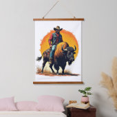 buffalo cowboy gift hangend wandkleed (Slaapkamer)