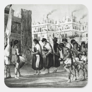 Buffalo Dance bij Pueblo de Zuni Vierkante Sticker