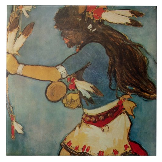 “Buffalo Dancer” Westerse kunst van Gerald Cassidy Tegeltje (Voorkant)