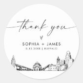 Buffalo Dank u Favor 3" (vel van 6) Ronde Sticker (Voorkant)