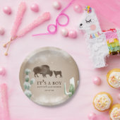 Buffalo Desert Sneeuwcactus Winter Baby shower Papieren Bordje (Feest)