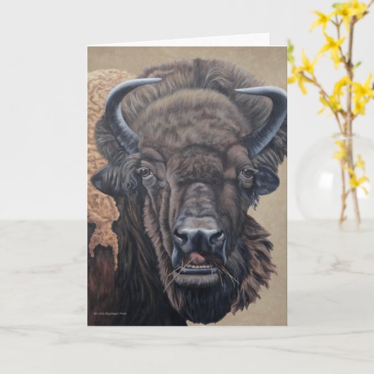 Buffalo Eating Kaart (Gele Bloem)