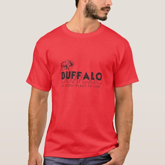 Buffalo, een koele plek om te leven t-shirt (Voorkant)
