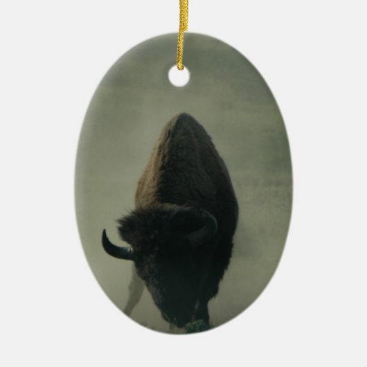 Buffalo "eet mijn stof op" keramisch ornament (Voorkant)