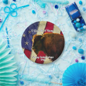 Buffalo en Amerikaans vlagpatriotticum Papieren Bordje (Feest)