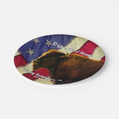 Buffalo en Amerikaans vlagpatriotticum Papieren Bordje (Gekanteld)