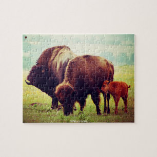 Buffalo en kalveren legpuzzel