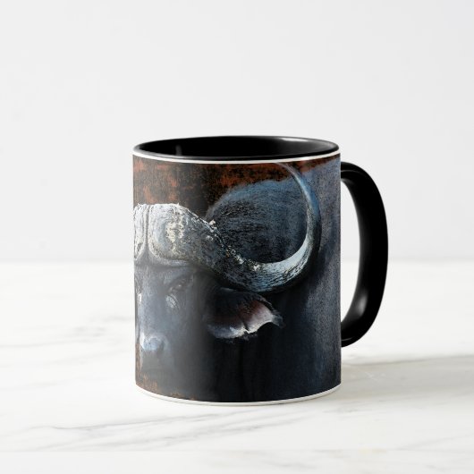 Buffalo fantasie-kunsthaktoomjes en -bekertjes mok (Voorkant rechts)