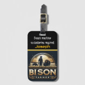 Buffalo Farmer blijft trots Bagagelabel (Voorkant (verticaal))